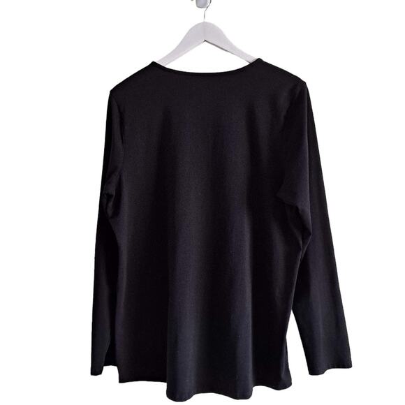 PureJill Womens Black Long Sleeve Crewneck Tee - Size XL - Picture 2 of 11